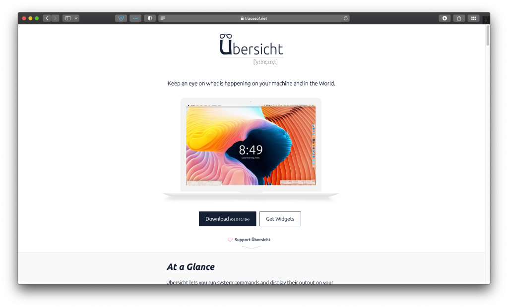 ubersicht site web