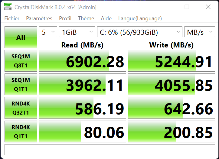 Crystaldiskmark Alienware X14 Benchmark