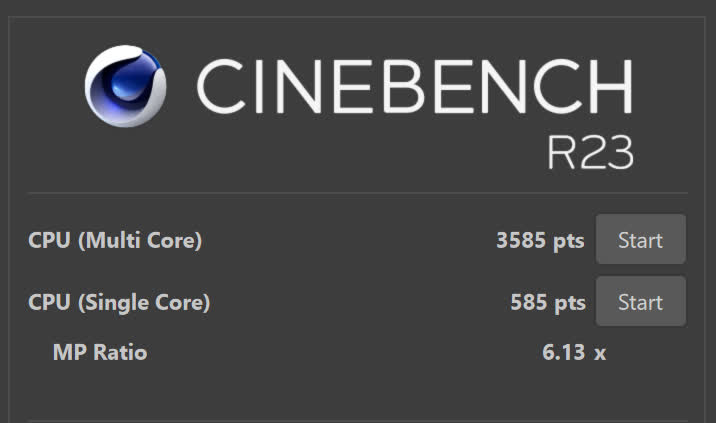 Cinebench R23 Microsoft Surface Pro 9