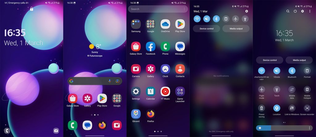 Interface du Samsung Galaxy S23 Plus