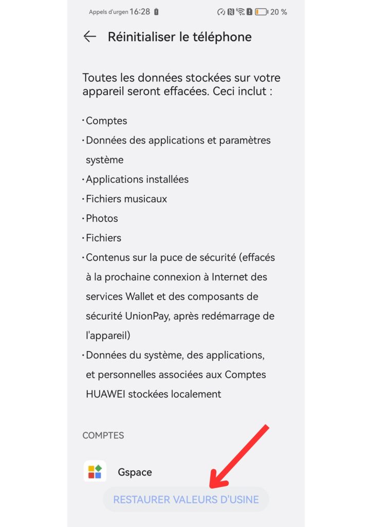 Comment réinitialiser un smartphone Huawei