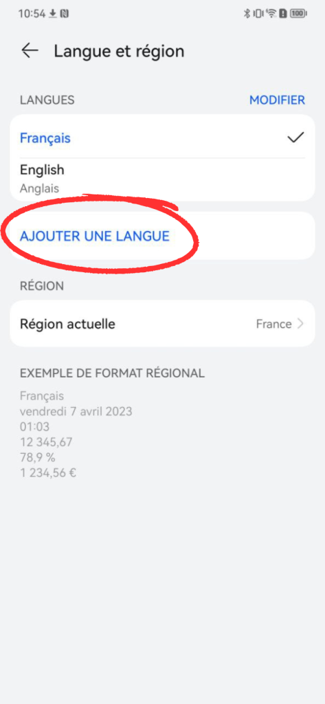 comment changer de langue sur un téléphone android