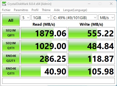 MSI Pro AP222T 13M performances ssd